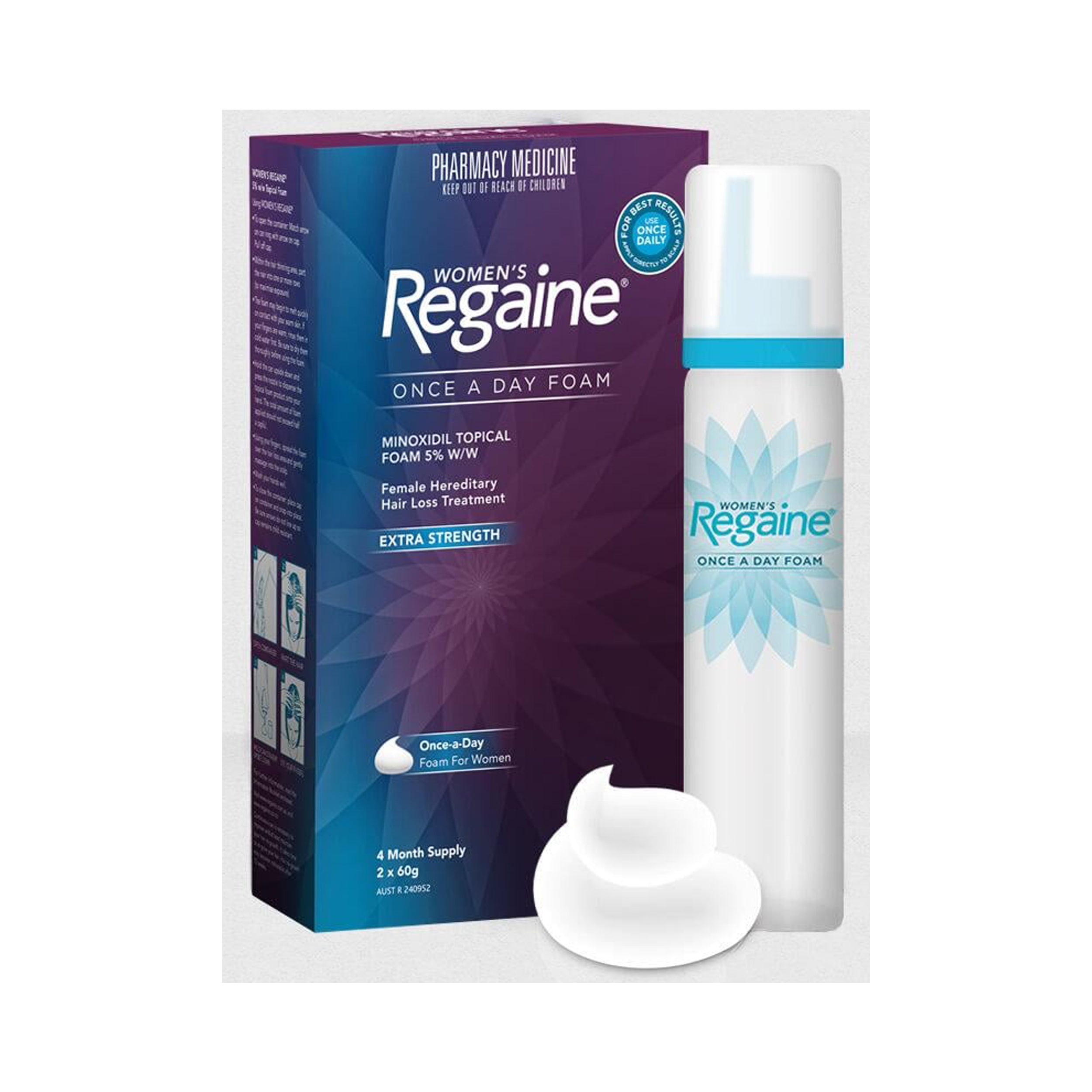 Rogaine Women S Regaine 5 Minoxidil Unscented Foam For Hair Loss And Hair Regrowth 4 Month