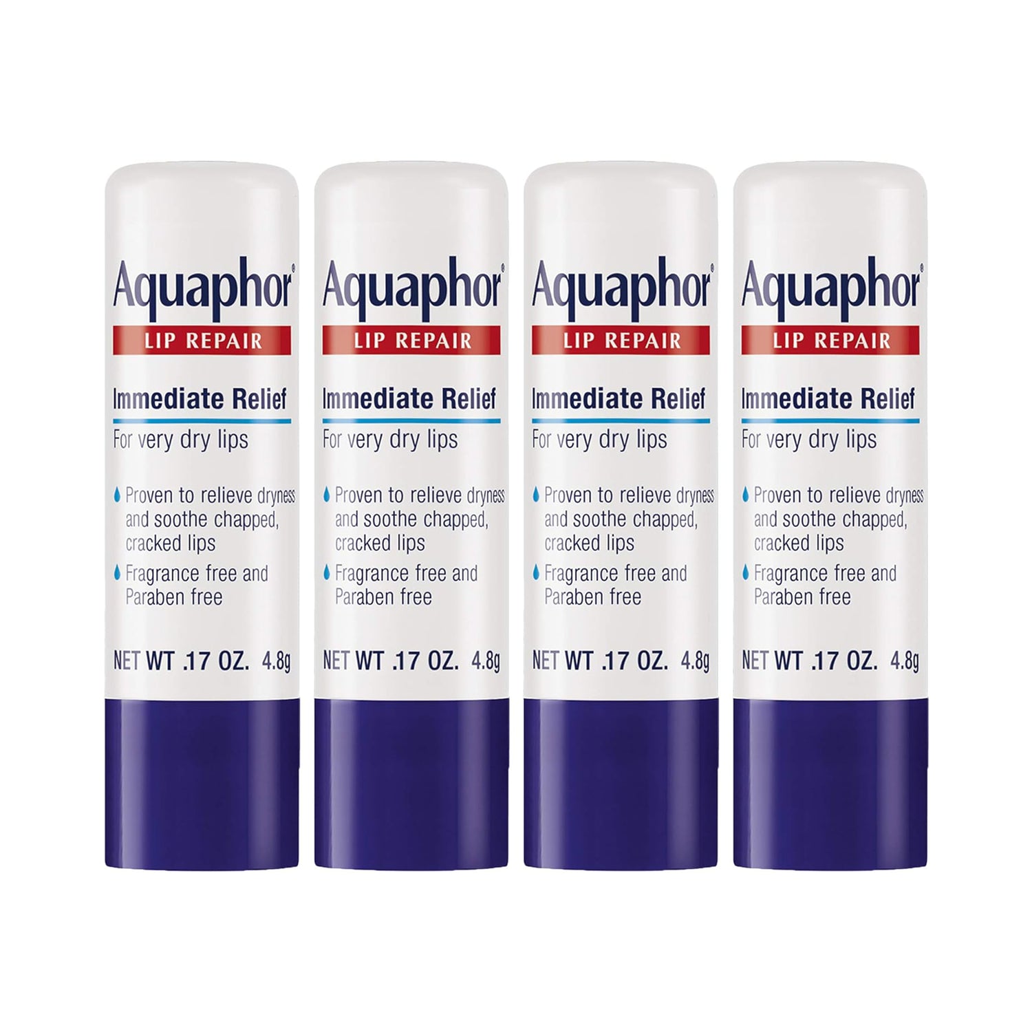 Aquaphor Lip Repair Stick Immediate Relief Pack Of 4