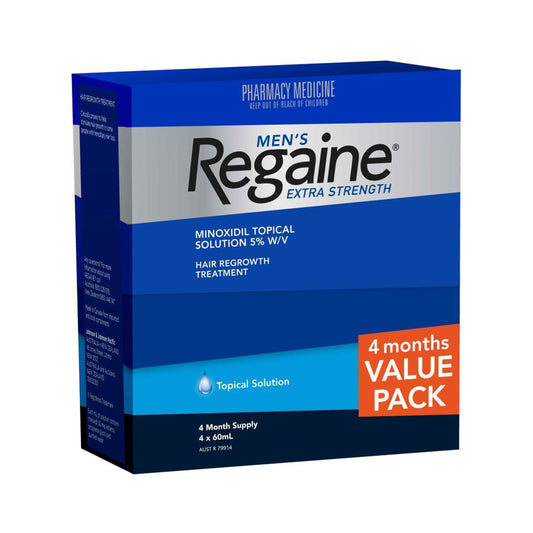 Men's Regaine Extra Strength 5% Minoxidil Topical Solution for Hair Loss and Hair Regrowth, Topical Treatment for Thinning Hair - 4-Month Supply