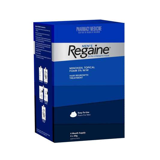 Regaine Men's Extra Strength Minoxidil Foam Hair Regrowth Treatment 4 x 60g