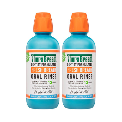 TheraBreath Oral Rinse Icy Mint Flavor 473 mL Pack of 2