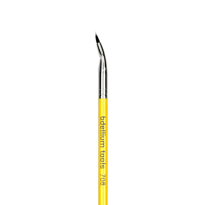 BDellium Tools Studio Line 708 Bent Eyeliner Brush Yellow Head