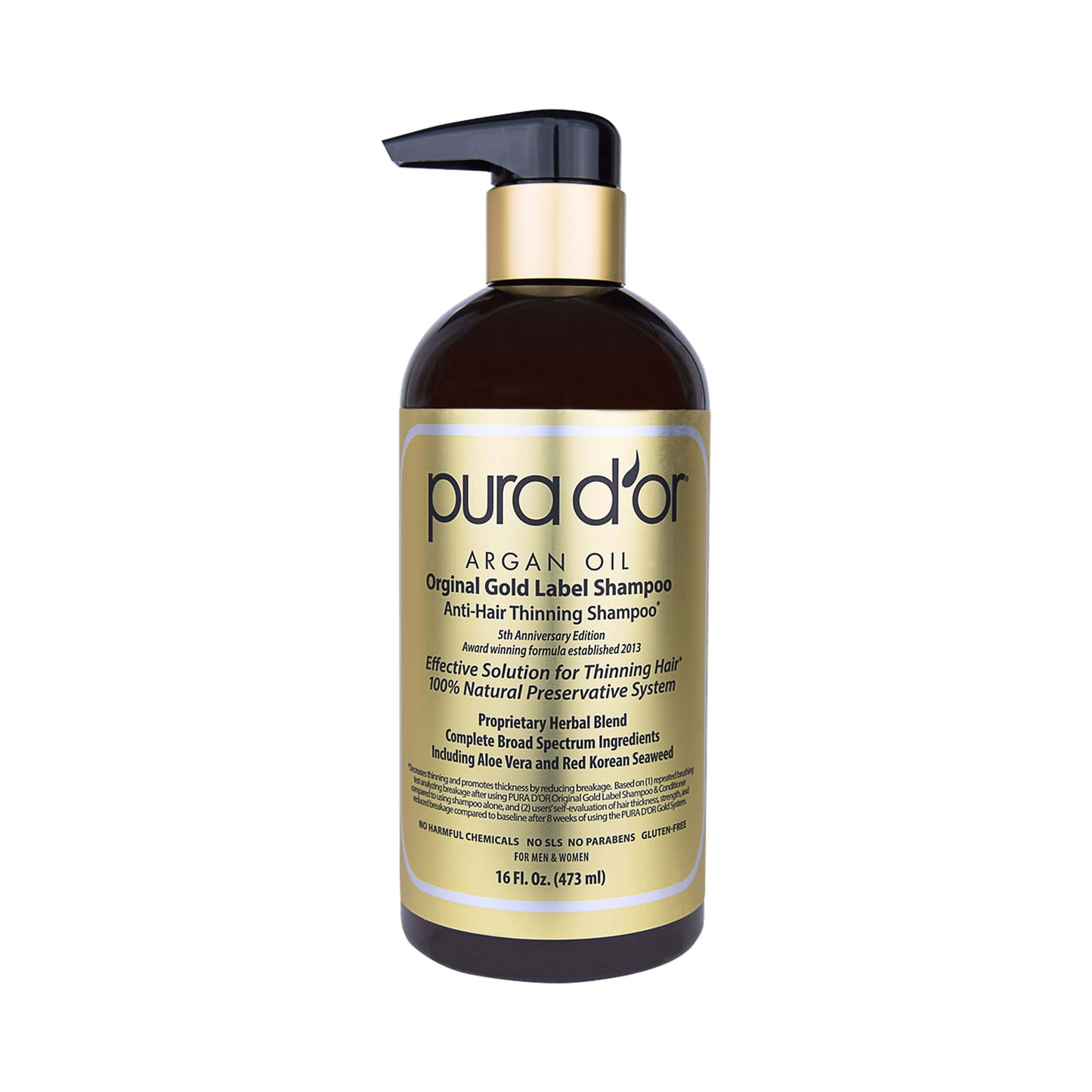 Pura D'or Original Gold Label Anti-Hair Thinning Shampoo 473 mL